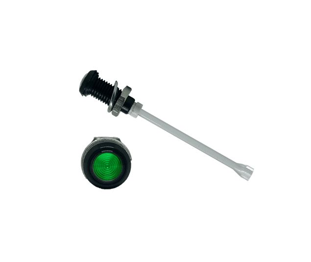 RHD-2390-F9PZG67PR Bivar, Panel Mount Vertical LED Light Pipe, Green Round Lens