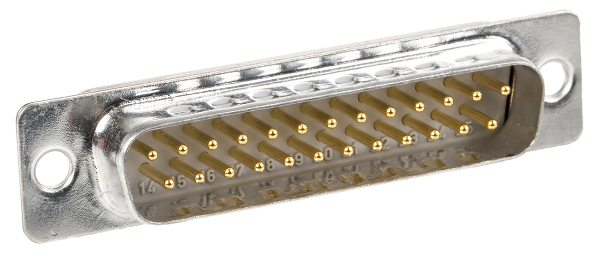 fdb-25pti21 Cinch FD 25 Way Straight 2.76 mm Pitch Panel Mount D-Sub Connector Male
