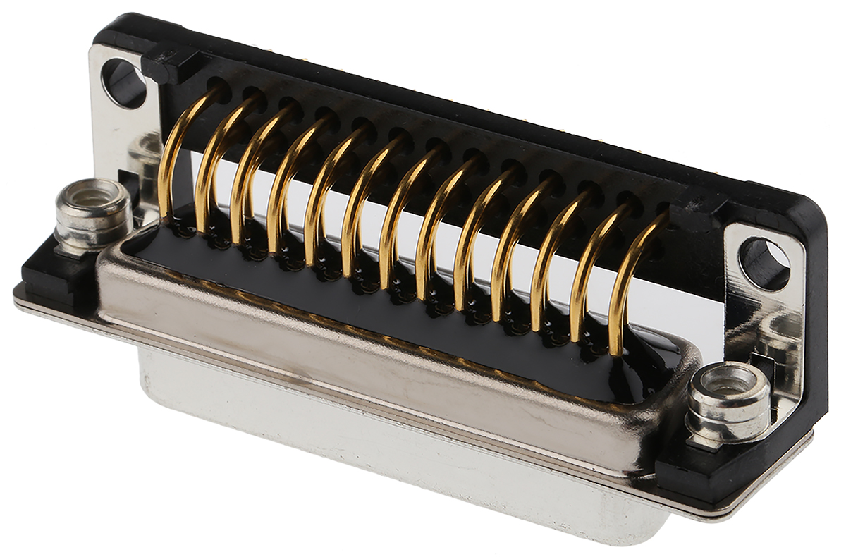 Cinch FD 25 Way Right Angle 2.76 mm Pitch Through Hole D-Sub Connector, with 4 to 40 Rivet Nut Female