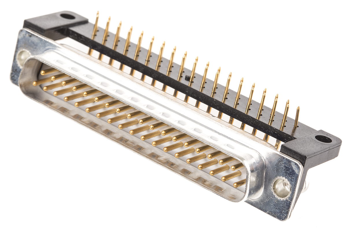 Cinch 0450 37 Way Right Angle 2.76 mm Pitch Panel Mount D-Sub Connector Male