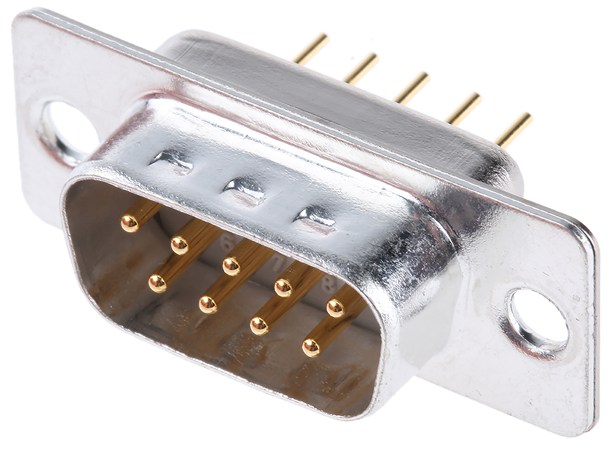 Cinch FD 9 Way Straight 2.76 mm Pitch Through Hole D-Sub Connector Male