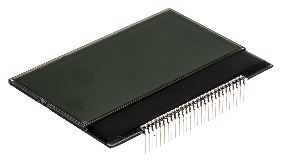Displaytech 64128K-COG-FA-BC Graphic LCD Display, Black on, Reflective
