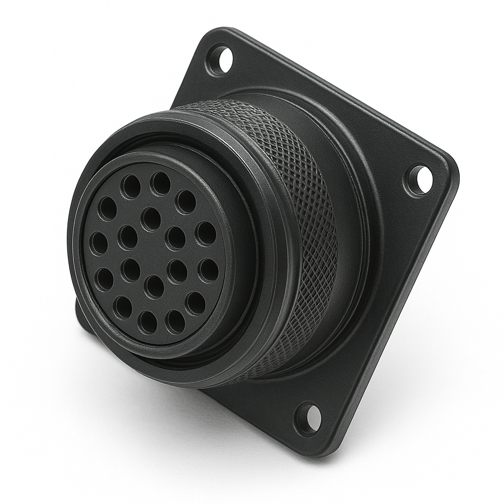 cnnctr-26 E-Pro CNNCTR-26, Circular Receptacle, Box Mount, 24 Female Solder Contacts