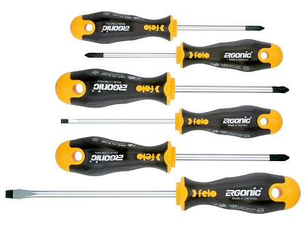 Felo Phillips, Pozidriv Standard Screwdriver Set, 6-Piece