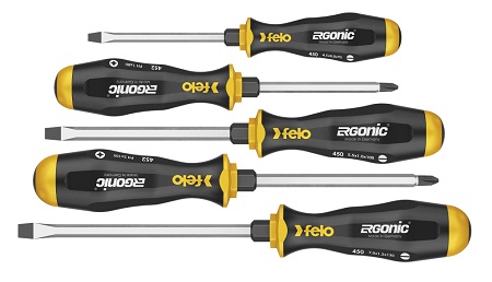 Felo Phillips, Slotted Standard Screwdriver Set, 5-Piece