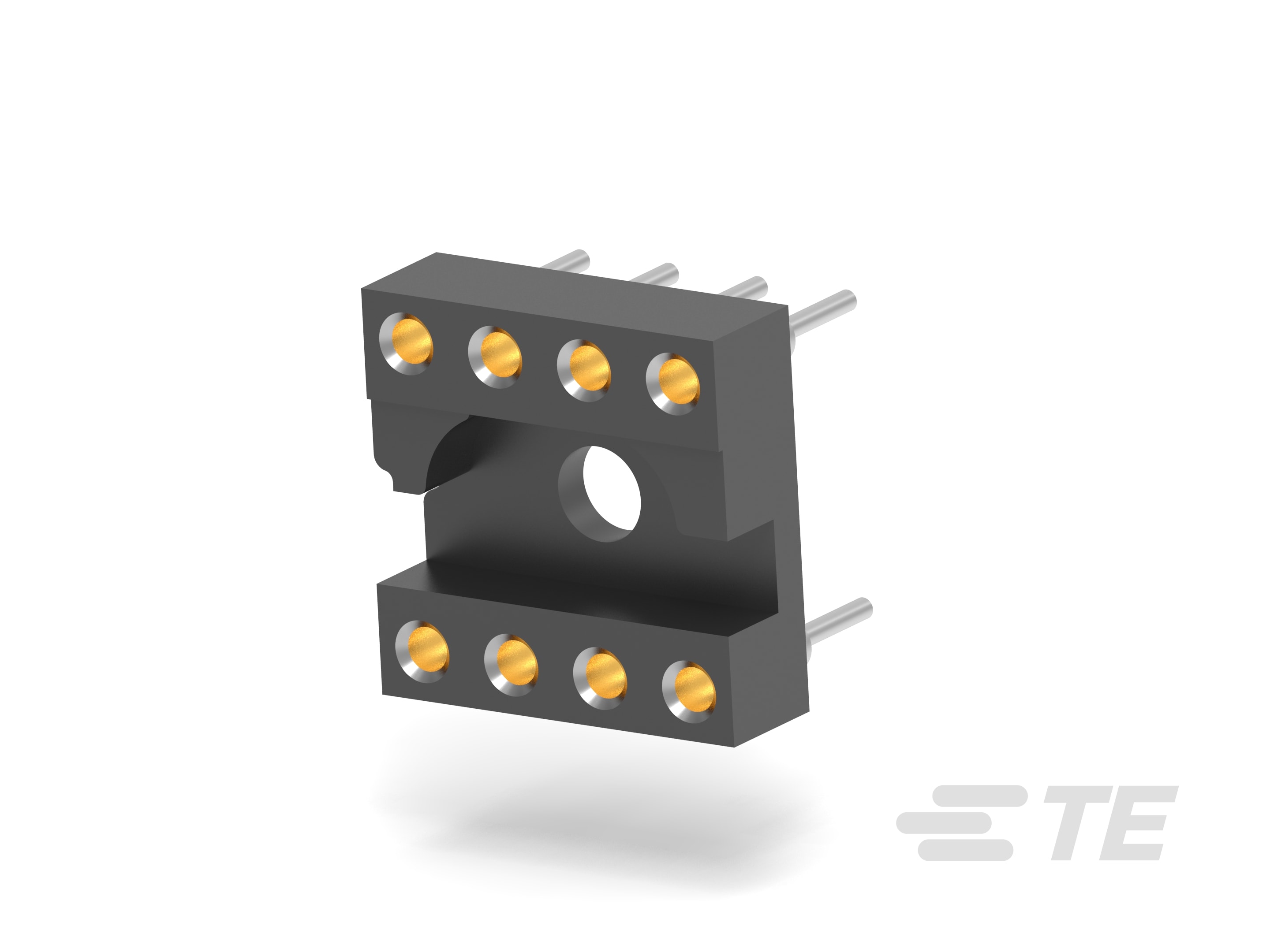 TE Connectivity 2.54mm Pitch 8 Way Through Hole DIP IC Socket