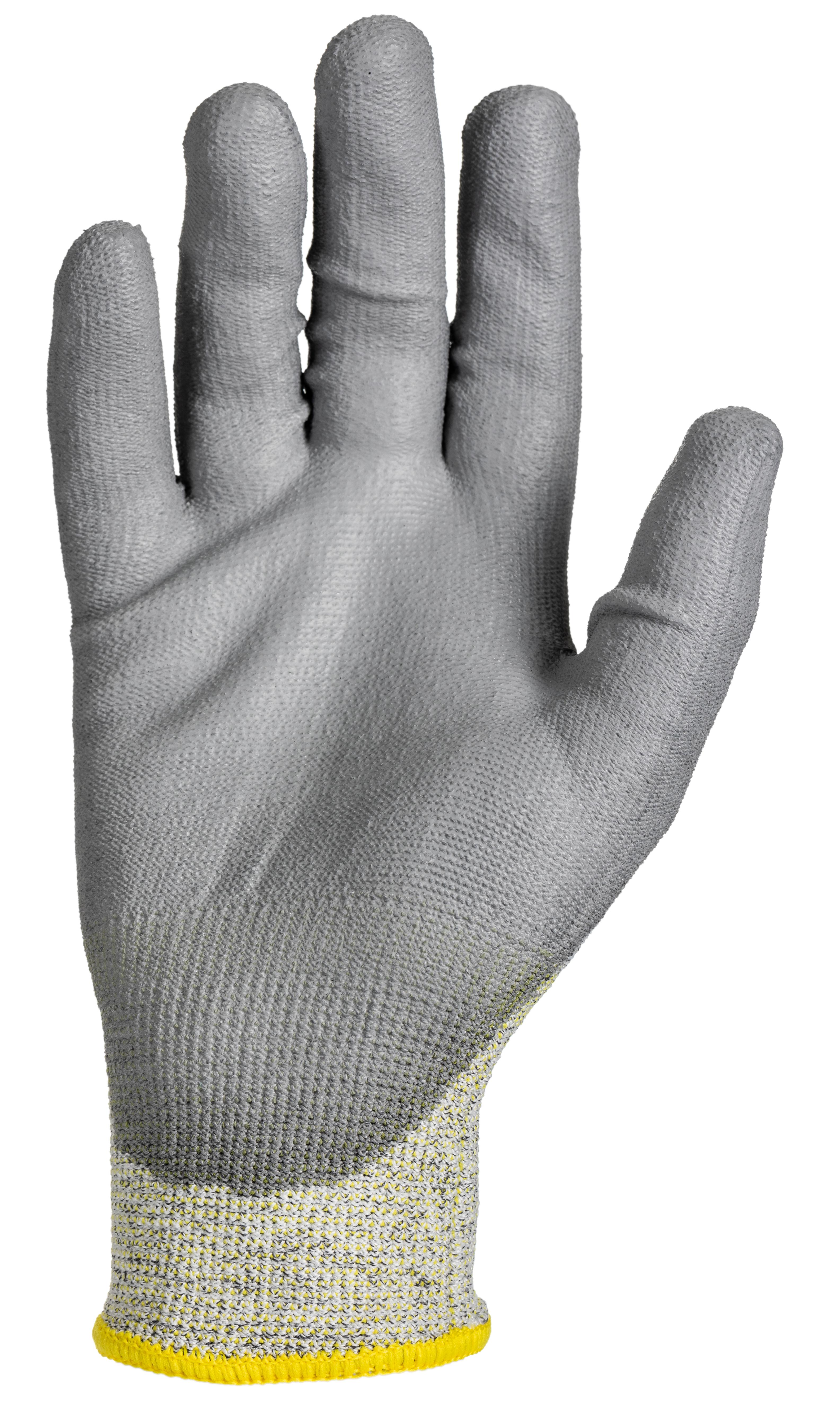 ln659-09 Liscombe Yellow Nylon Fibre Cut Resistant Gloves, Size 9, Polyurethane Coating