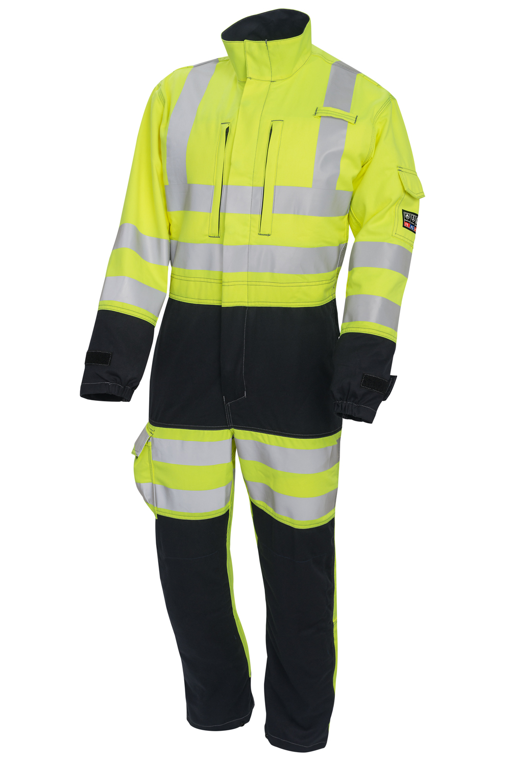 ProGARM Yellow/Navy Reusable Hi Vis Overalls, L