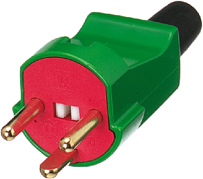 LK Denmark Mains Plug, 10A Green, Red, Cable Mount, 250 V