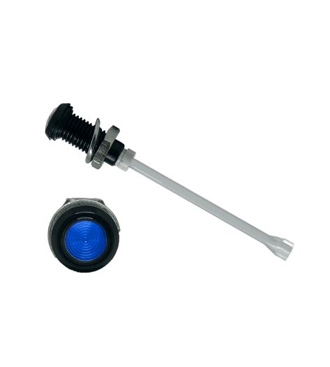 RHD-2140-F9PZB67PR Bivar, Panel Mount Vertical LED Light Pipe, Blue Round Lens