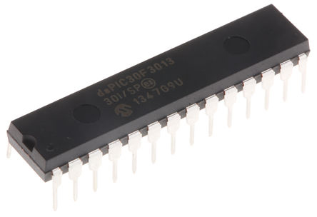 Microchip, 16bit dsPIC, dsPIC30F Microcontroller, 30MIPS, 1.024 kB, 24 kB Flash, 28-Pin SPDIP