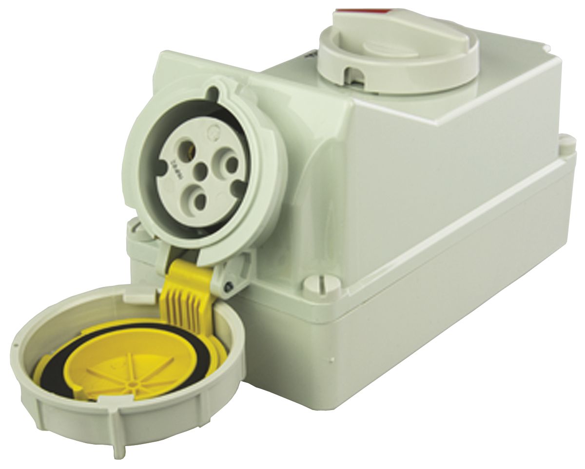 5924a MENNEKES Switchable IP67 Industrial Interlock Socket 2P+E, 32A, 110 V