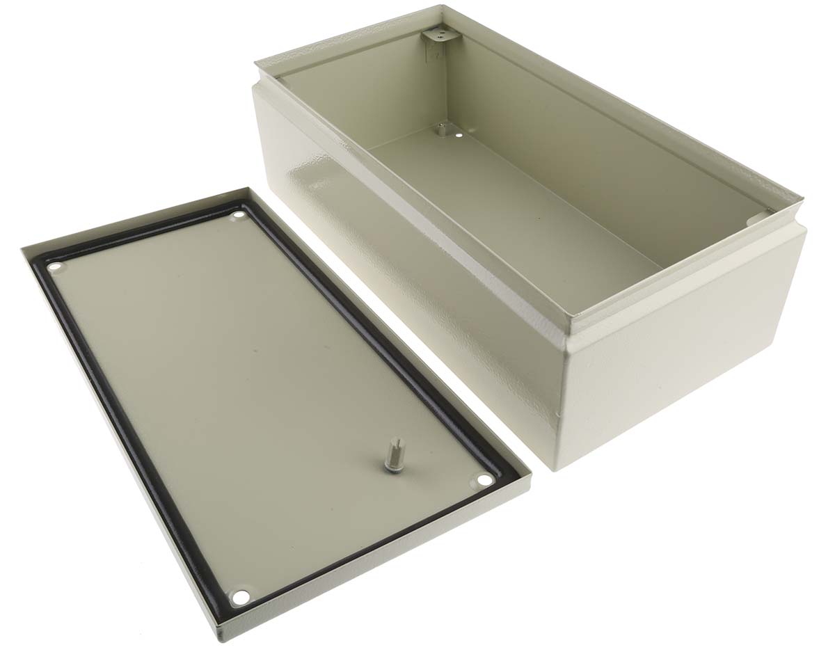122-046 RS PRO ST Series Grey Steel Junction Box, IP66, IECEx, 400 mm, 200mm 120 mm