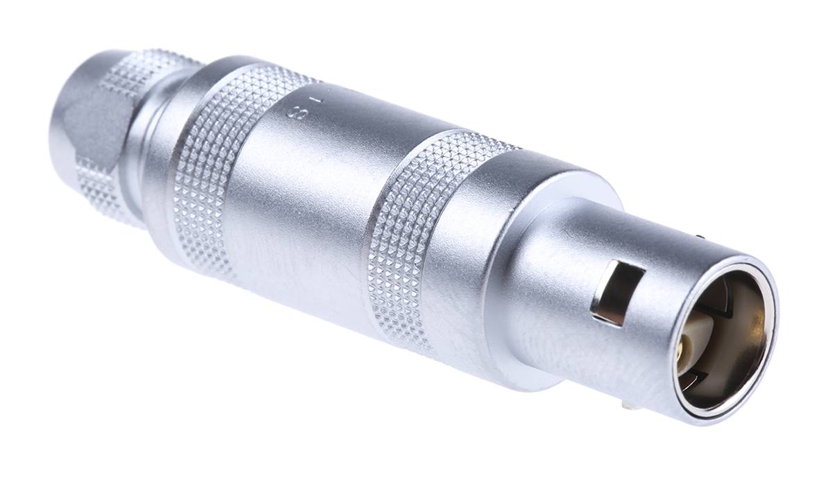 LEMO Circular Connector, 2 Contacts, Cable, 12 mm Connector, Plug, Male, IP50, 1S Series