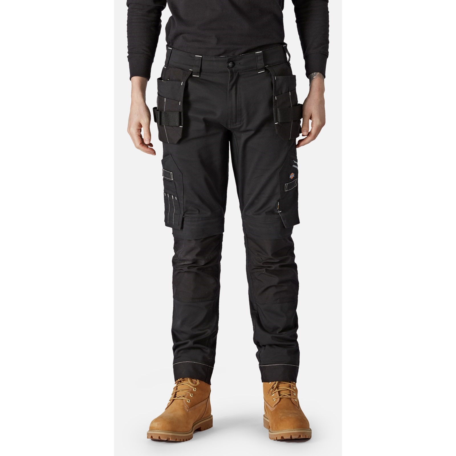 Dickies Universal FLEX Men's Black 2% Elastane, 38% Polyester, 60% Cotton, Size 30L Waist Size 30 cm W