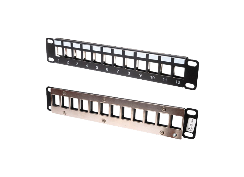 TUK Limited FFK Series Cat6, Cat6a 12 Port Patch Panel FTP 1 U Black, Silver