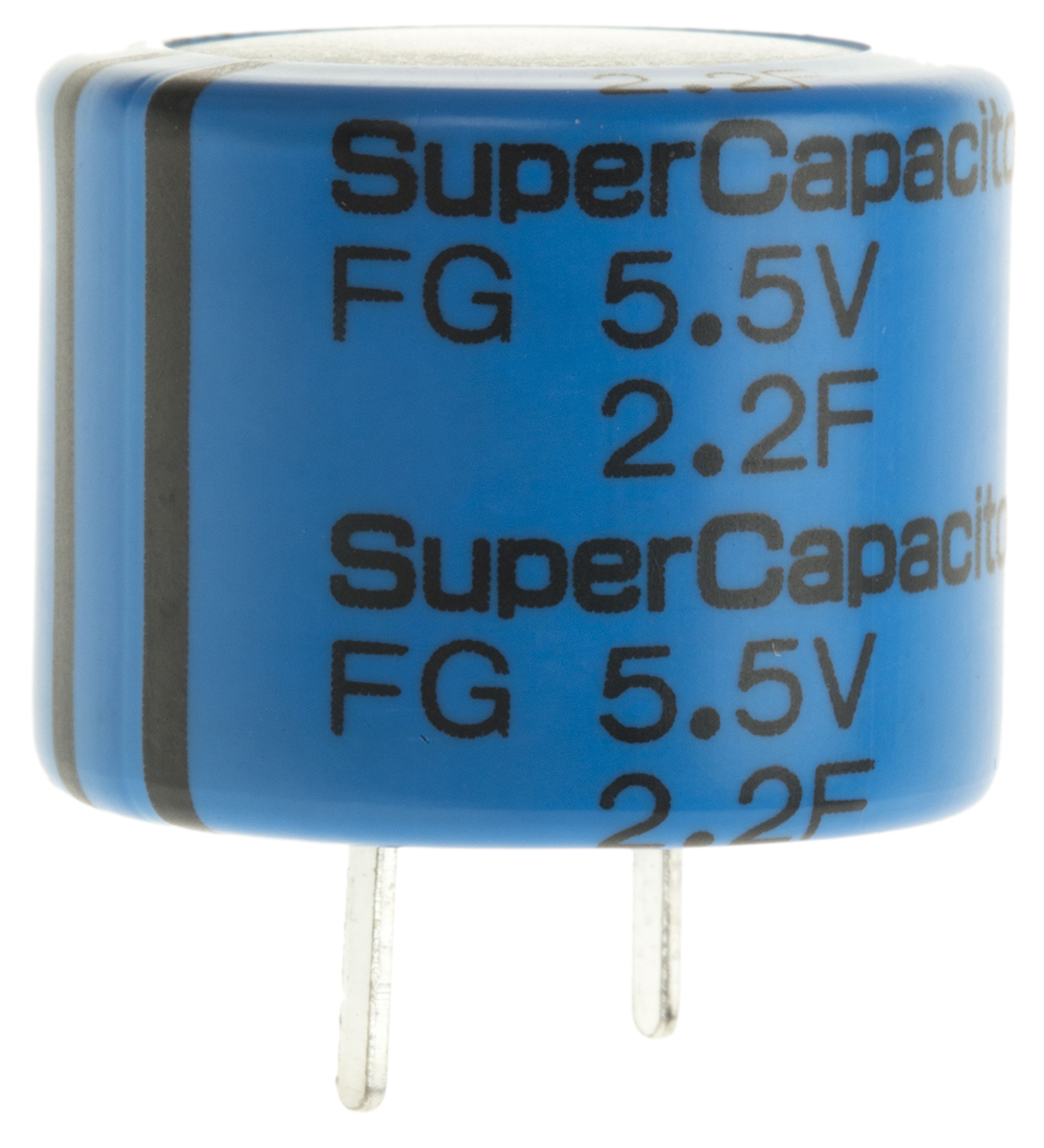 KEMET 2.2 μF Supercapacitor -20 to 80 % Tolerance, Supercap FG 5.5V dc, Through Hole