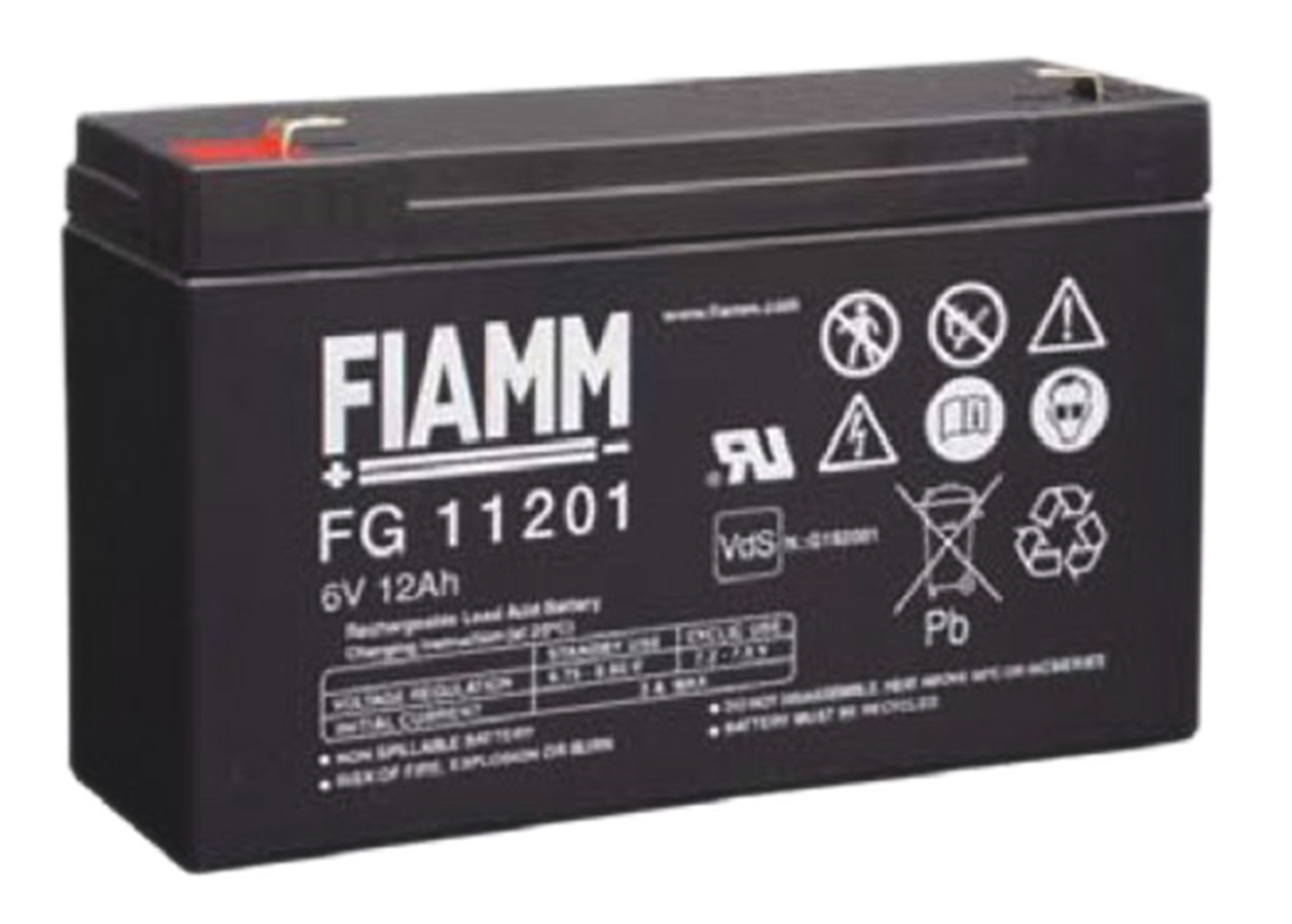 Fiamm 6 V, Faston F1 Sealed Lead Acid Battery, 12 Ah, 50mm x 99 mm