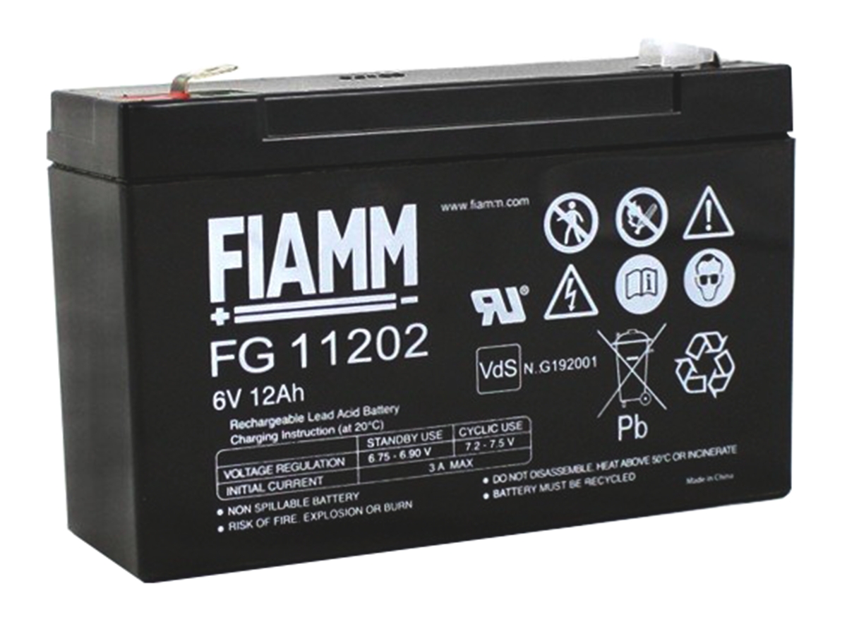 Fiamm 6 V, Faston F2 Sealed Lead Acid Battery, 12 Ah, 50mm x 99 mm
