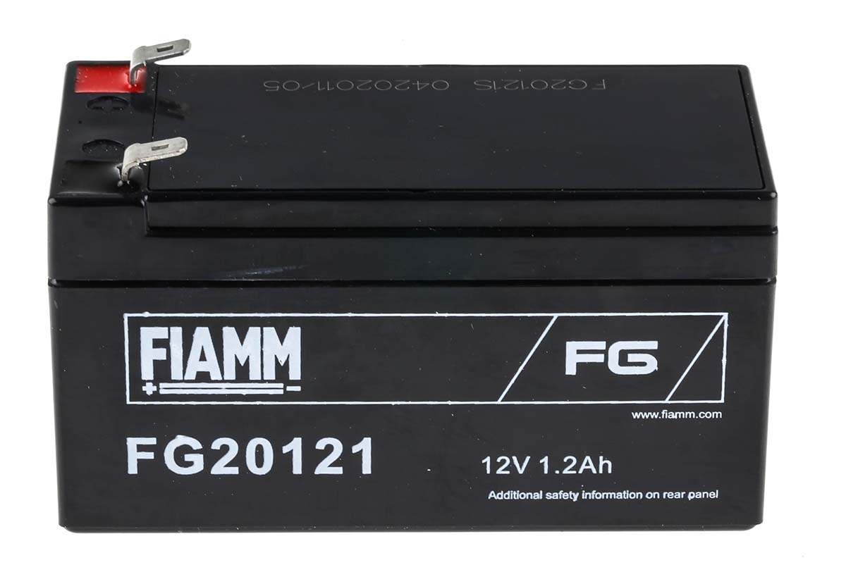 Fiamm 12 V, Faston F1 Sealed Lead Acid Battery, 1.2 Ah, 49mm x 57 mm