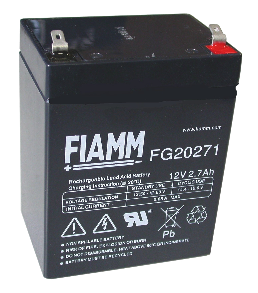 Fiamm 12 V, Faston F1 Sealed Lead Acid Battery, 2.7 Ah, 56mm x 105 mm