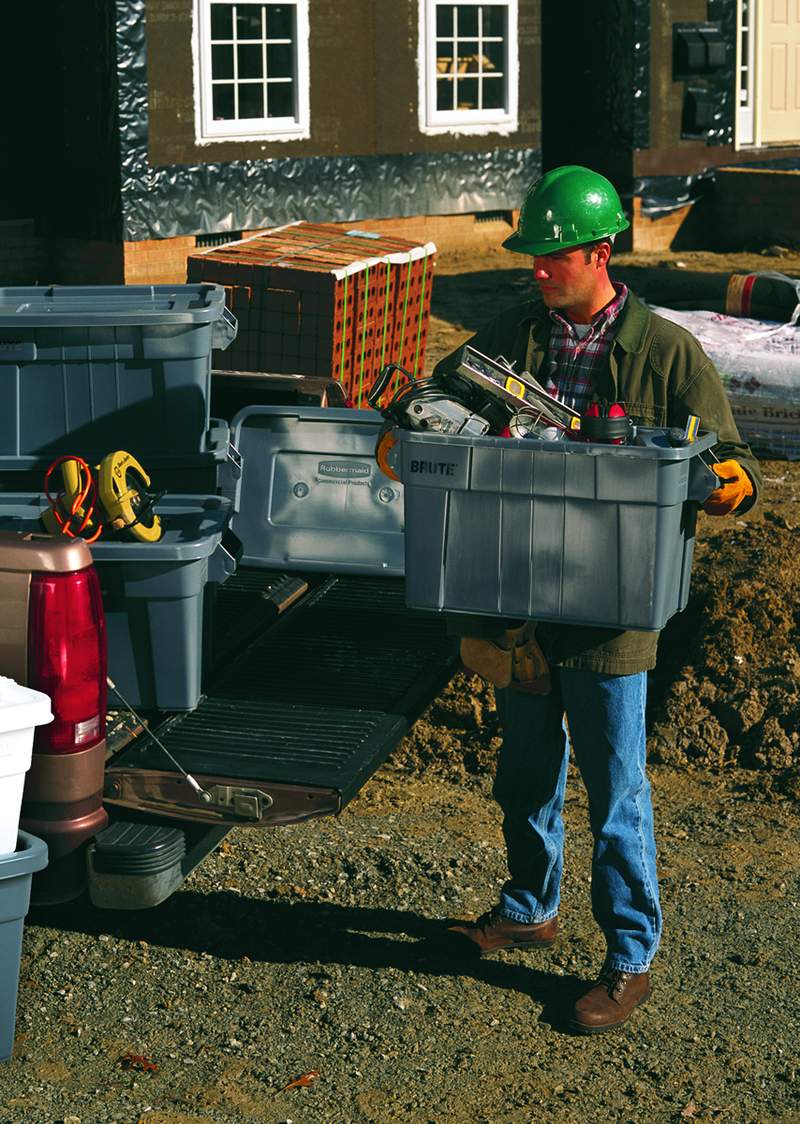 fg9s3000gray Rubbermaid Commercial Products 53L Grey Polyethylene Storage Box, 27.1 cm x 44.1cm x 70.7 cm