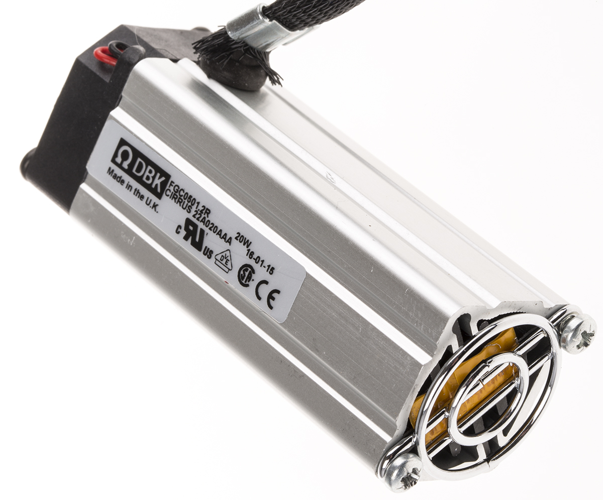 fgc05012 DBK Enclosures Enclosure Heater, 12V dc, 20W Output, 20W Input, 35 °C 27mm x 27 mm