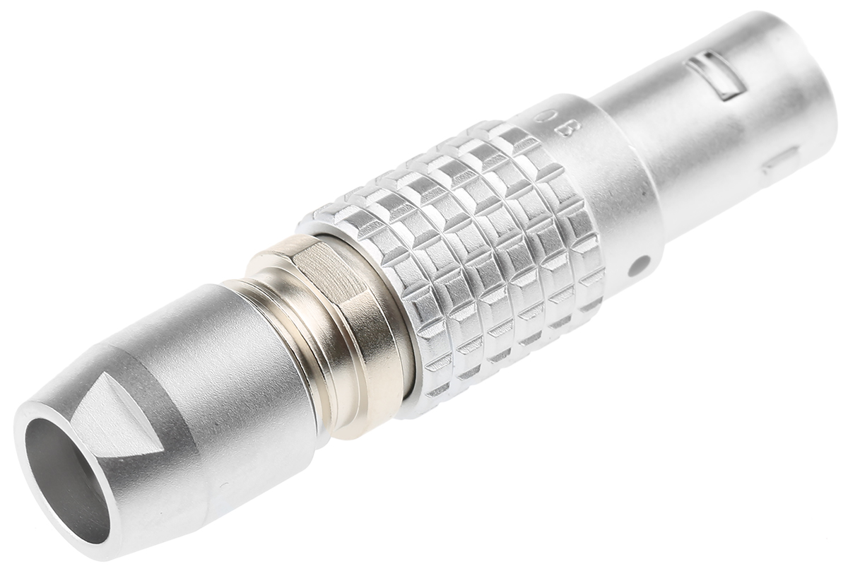LEMO Circular Connector, 5 Contacts, Cable, 9.5 mm Connector, Plug, Male, IP50, 0B Series