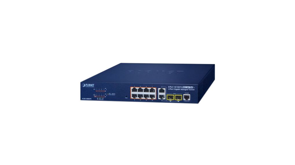 Planet FGSD-1008HPS Managed 10 Port Ethernet Smart Managed Switch Power Over Ethernet