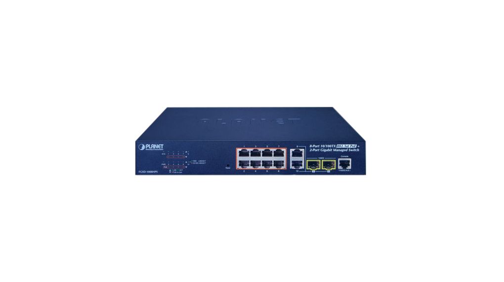 fgsd-1008hps Planet FGSD-1008HPS Managed 10 Port Ethernet Smart Managed Switch Power Over Ethernet