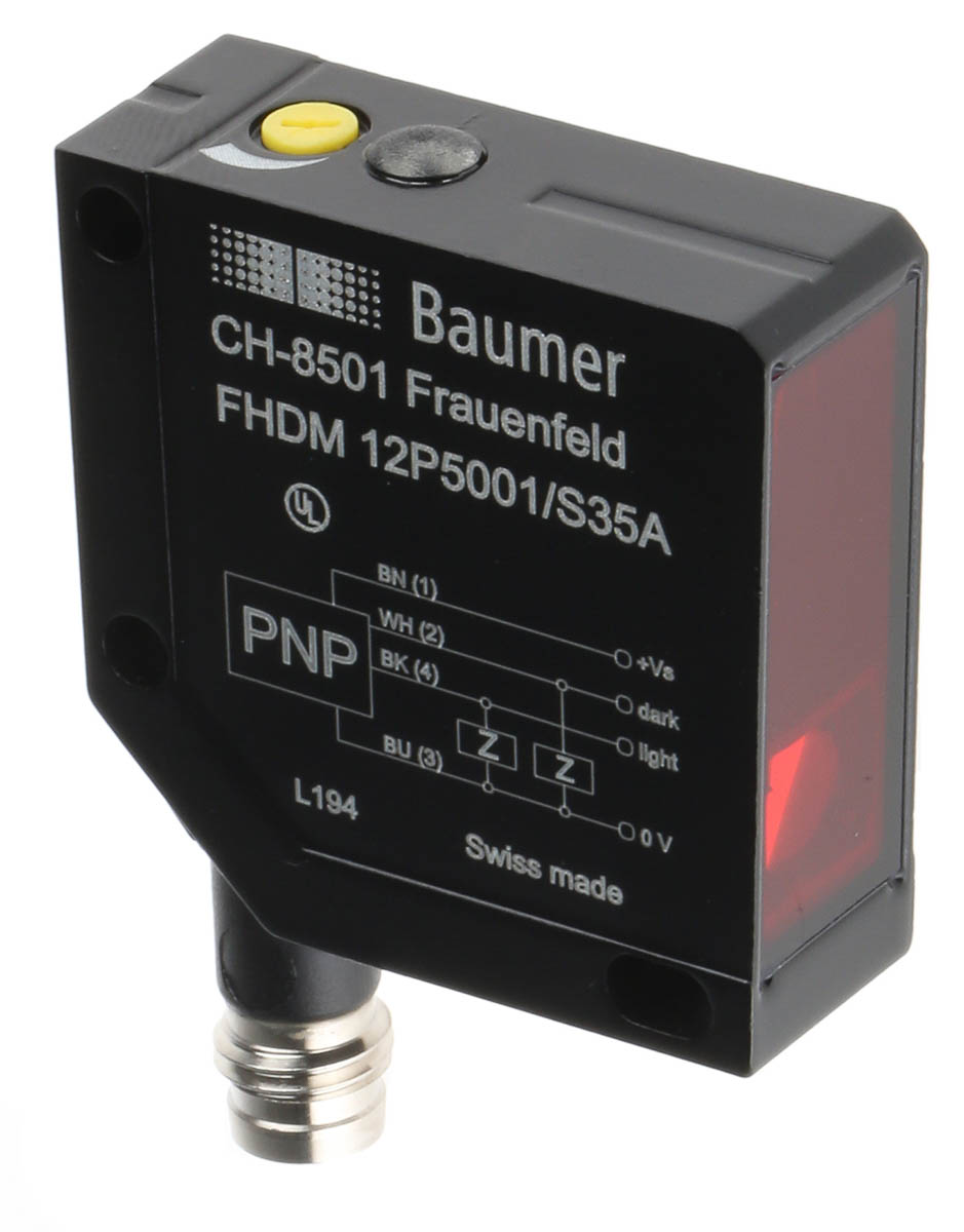 Baumer Diffuse Photoelectric Sensor, Block Sensor