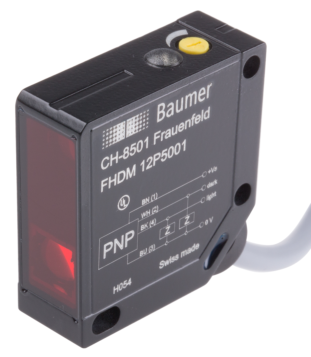 Baumer Diffuse Photoelectric Sensor, Block Sensor