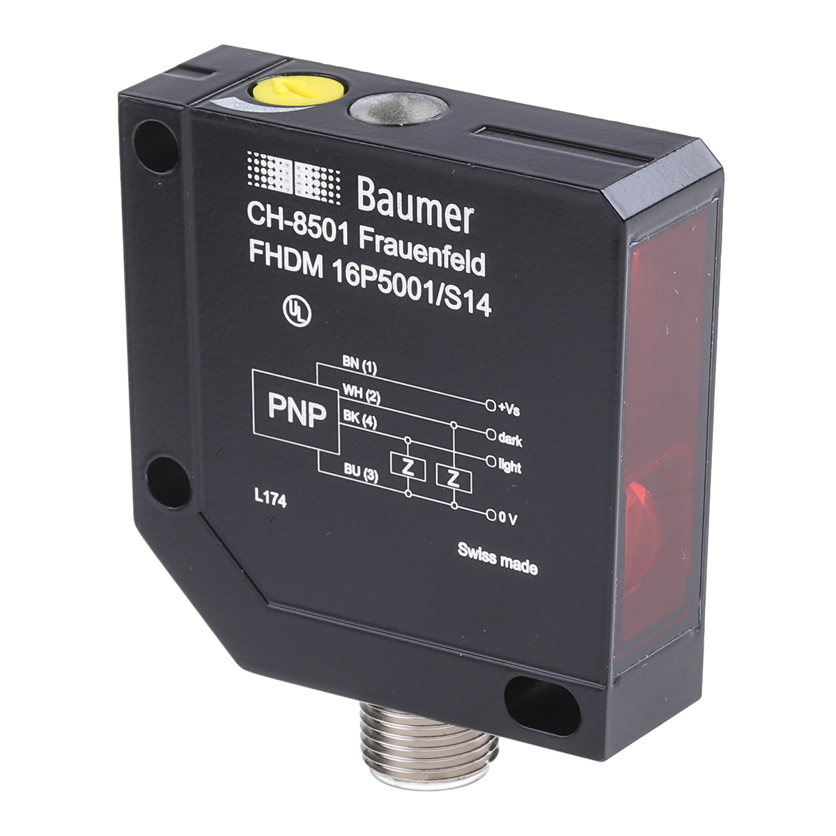 Baumer Diffuse Photoelectric Sensor, Block Sensor