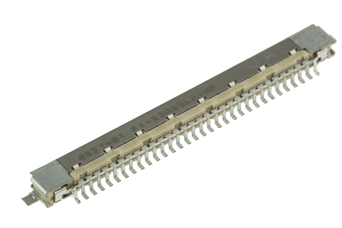 JAE FI-X Series Right Angle Surface PCB Socket, 30-Contact, 1 Row, 1 mm Pitch Solder