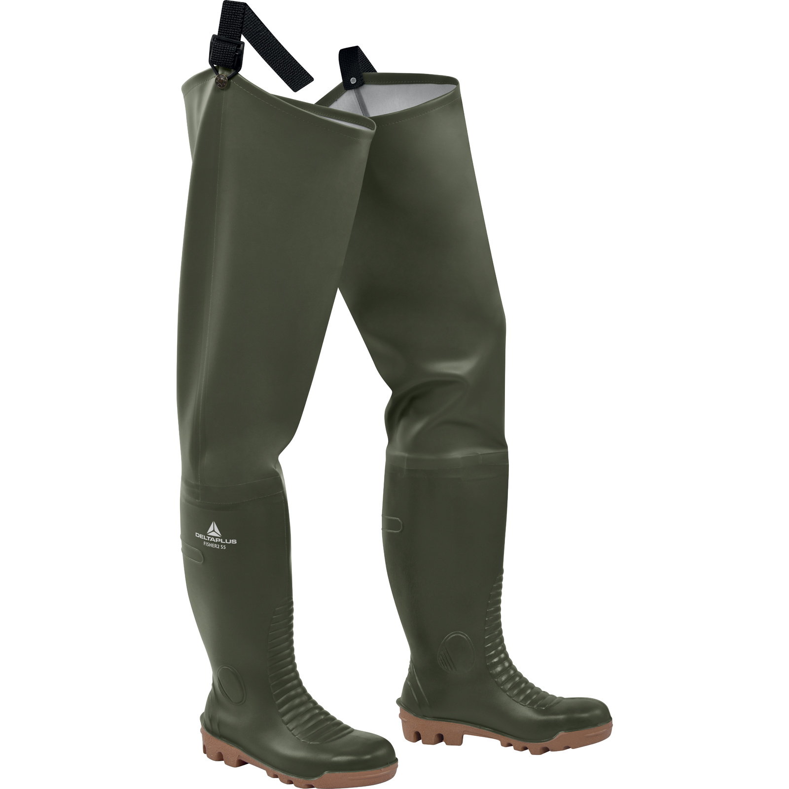 Delta Plus FISHER2 Black, Khaki Stainless Steel Toe Capped Unisex Safety Boots 12.5, EU 46 CE