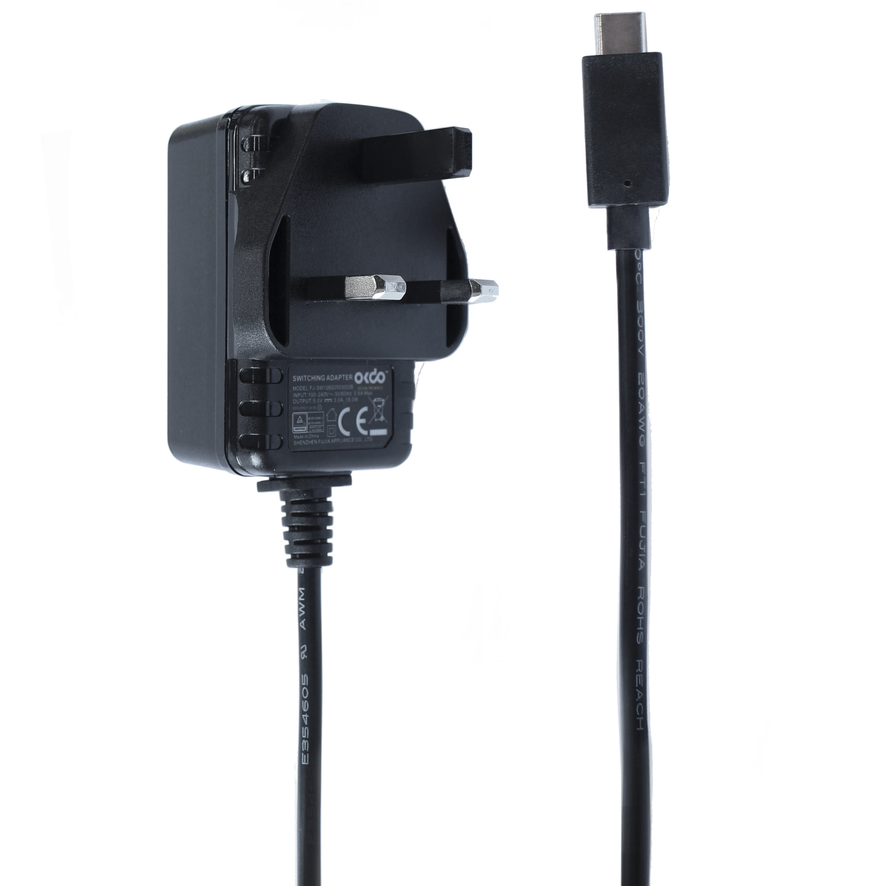 Okdo Raspberry Pi Power Supply USB Type C with UK Plug Type, 1.5 m