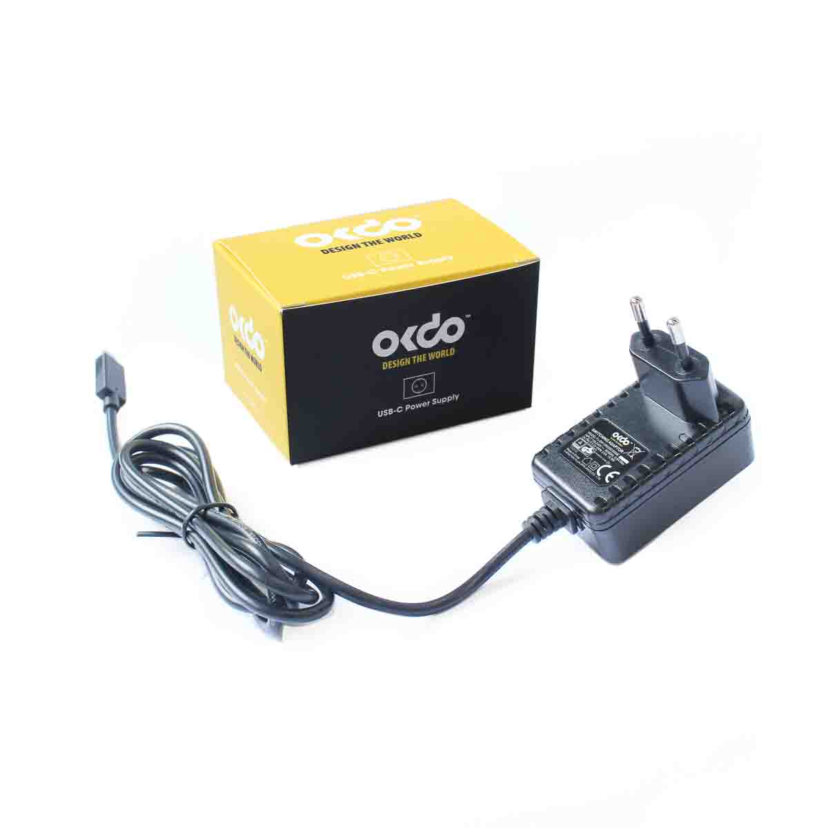 Okdo Raspberry Pi Power Supply USB Type C with EU Plug Type, 1.5 m