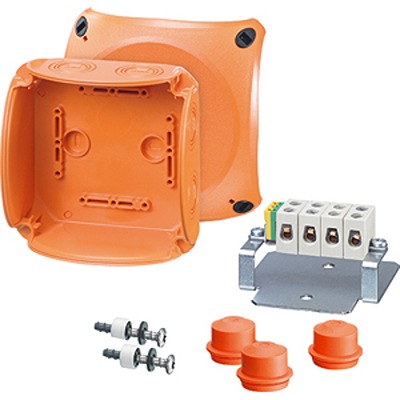 HENSEL FK Series Orange Polycarbonate Junction Box, IP66, 5 Terminals, 77 mm, 130mm 130 mm