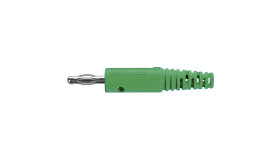 Schutzinger Green Male Banana Plug, 4 mm Connector, Solder Termination, 33 V ac, 70V dc, 32A, Nickel Plating