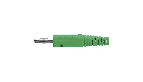 Schutzinger Green Male Banana Plug, 4 mm Connector, Screw Termination, 33 V ac, 70V dc, 32A, Nickel Plating