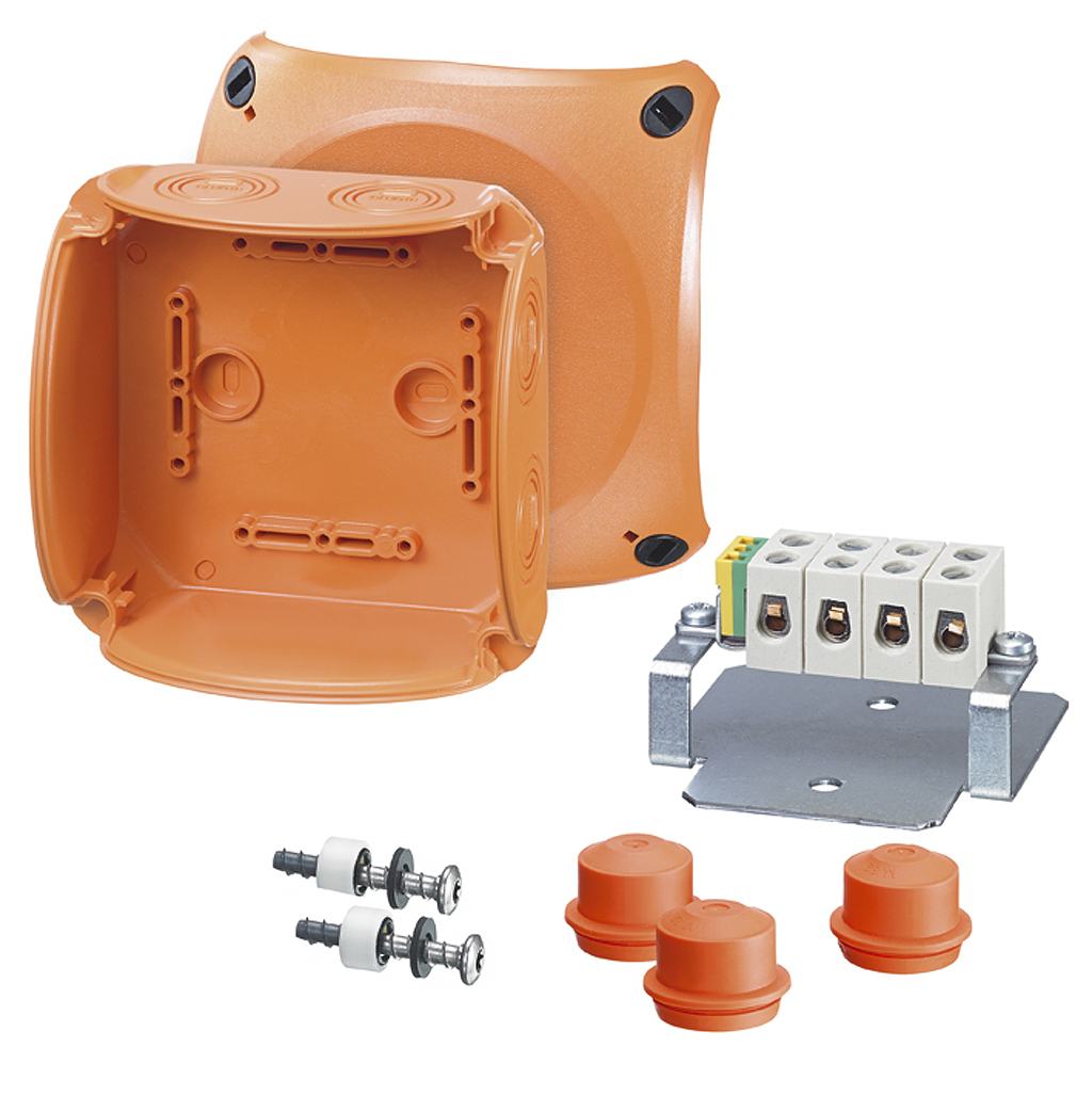 HENSEL FK Series Orange Polycarbonate Junction Box, IP65, IP66, 5 Terminals, IEC 60754-2, 130 mm, 77mm 130 mm