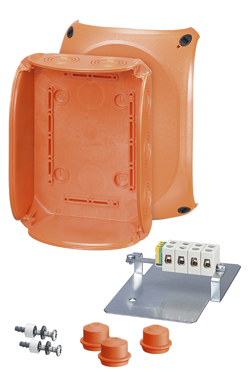HENSEL FK Series Orange Polycarbonate Junction Box, IP66, IP65, 5 Terminals, IEC 60754-2, 155 mm, 92mm 210 mm