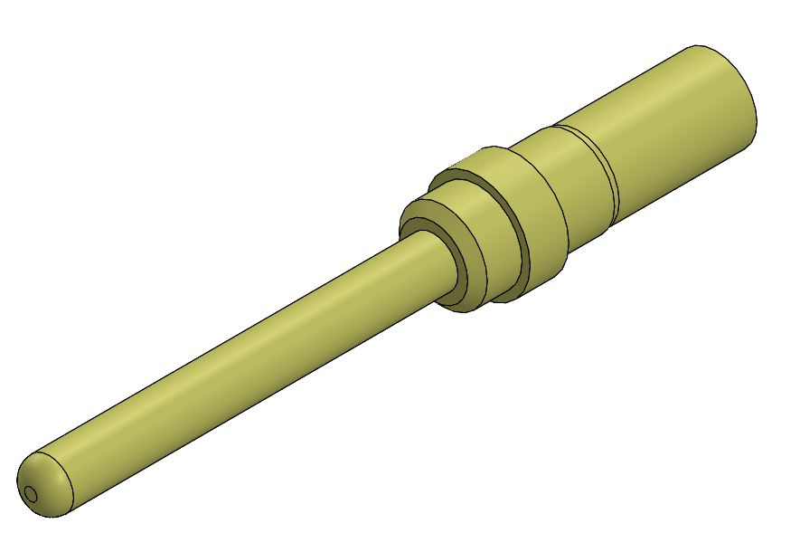 FCT from Molex, 173112 Series, size 1 mm Male Crimp D-Sub Connector Contact, Gold over Nickel Pin 24 AWG
