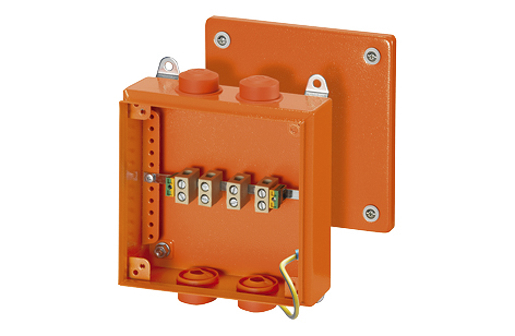 HENSEL FK 9255 Series Black RAL 2003, Orange Powder Coated Sheet Steel Junction Box, IP66, 5 Terminals, 200 mm, 150mm
