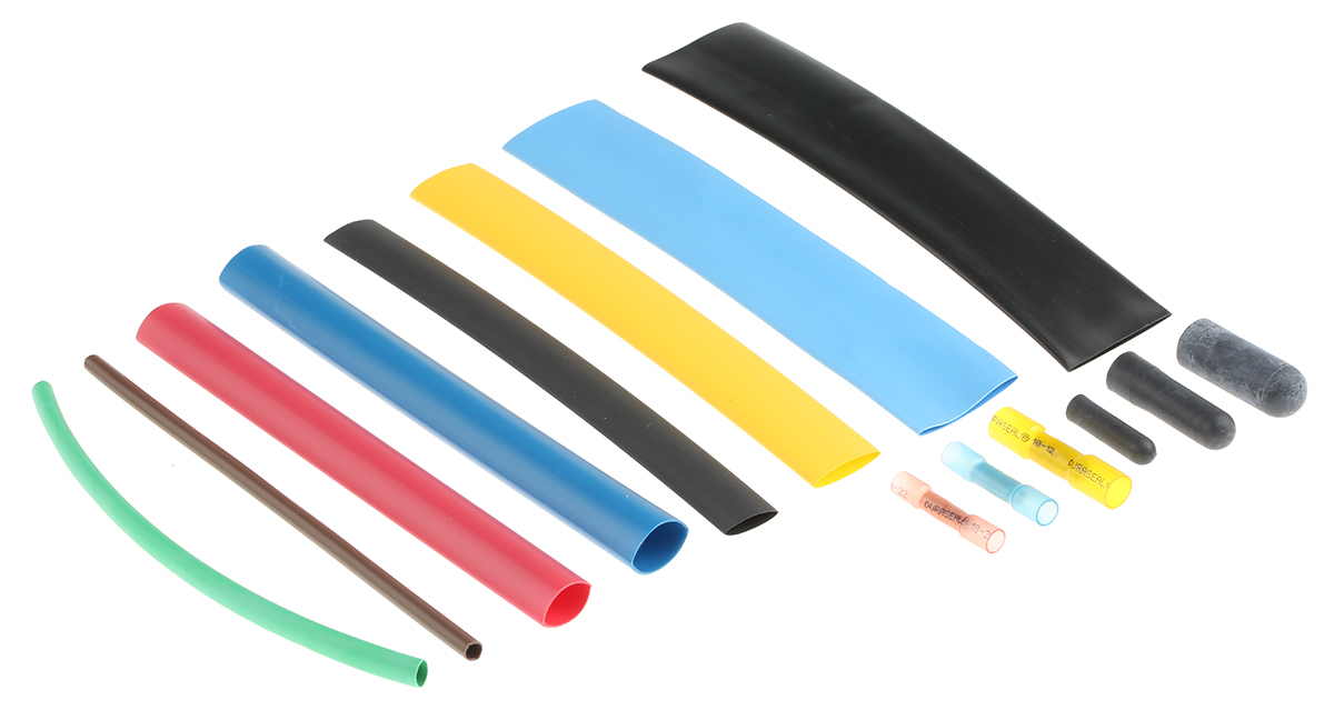 Alpha Wire Heat Shrink Tubing, Black, FIT Shrink Tubing Series