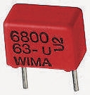 WIMA FKP2 Film Capacitor, ±5 %, 1.5 nF 100 V dc 63V ac, Through Hole