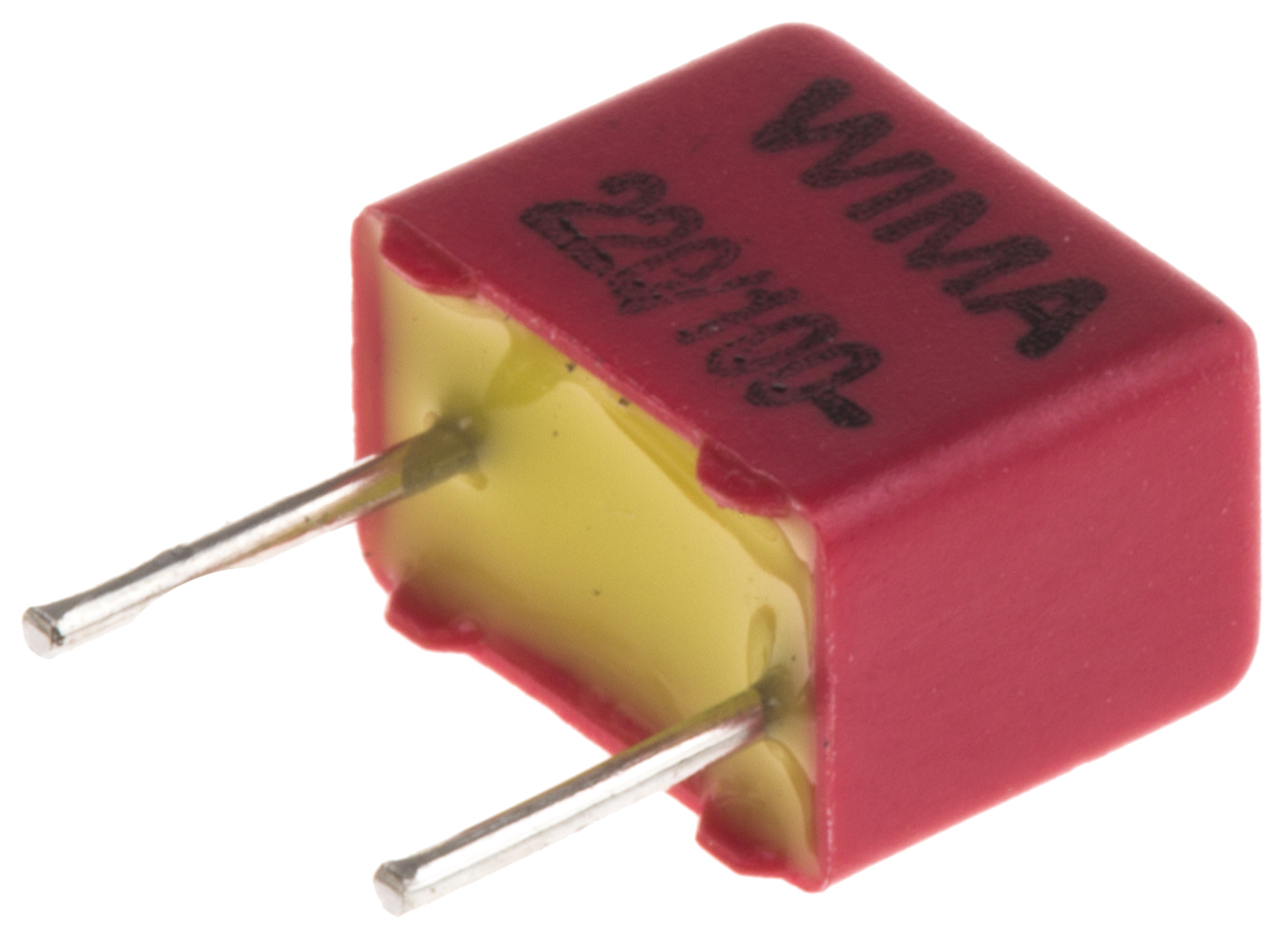 WIMA FKP2 Film Capacitor, ±5 %, 220 pF 100 V dc 63V ac, Through Hole