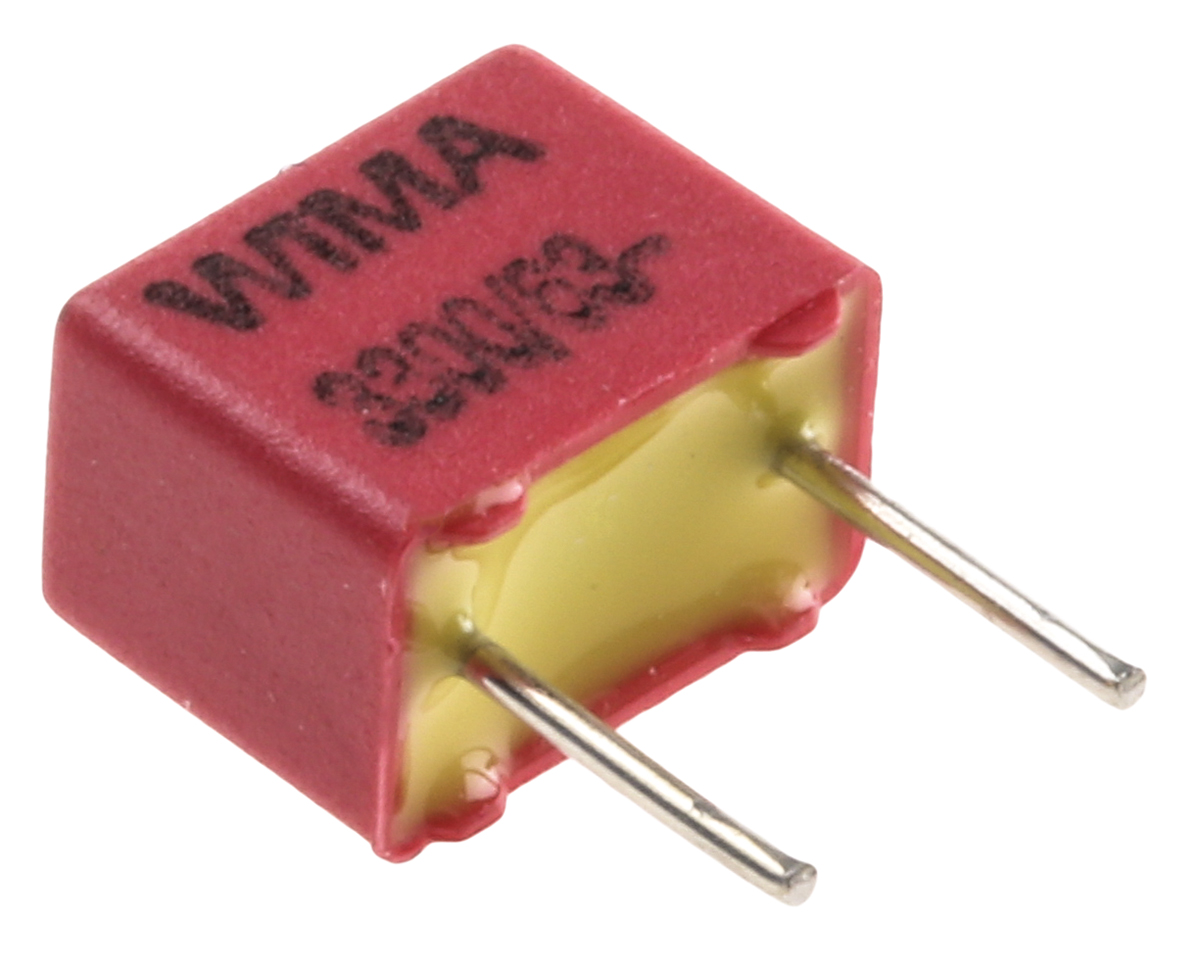 WIMA FKP2 Film Capacitor, ±5 %, 3.3 nF 63 V dc 40V ac, Through Hole