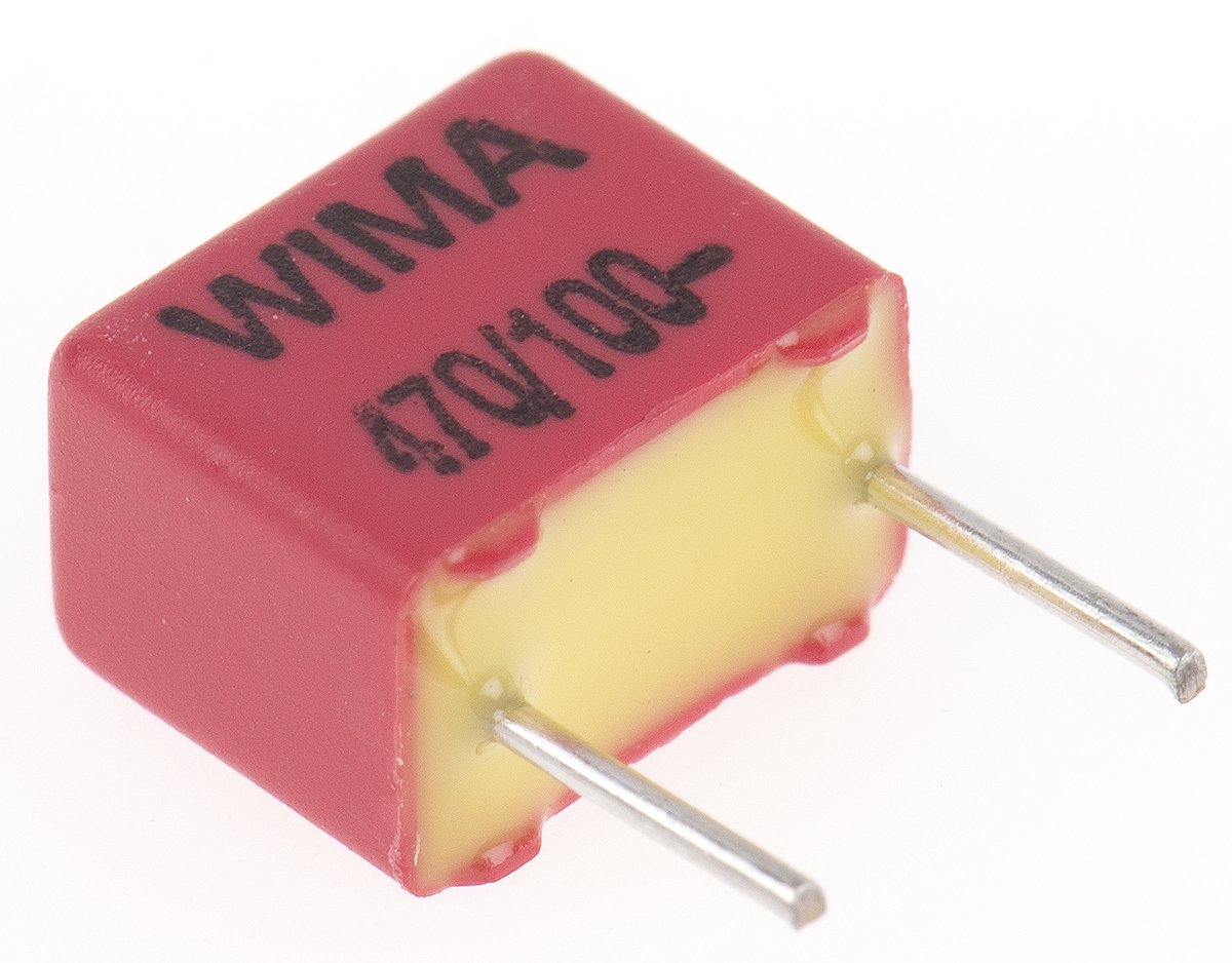 WIMA FKP2 Film Capacitor, ±5 %, 470 pF 100 V dc 63V ac, Through Hole