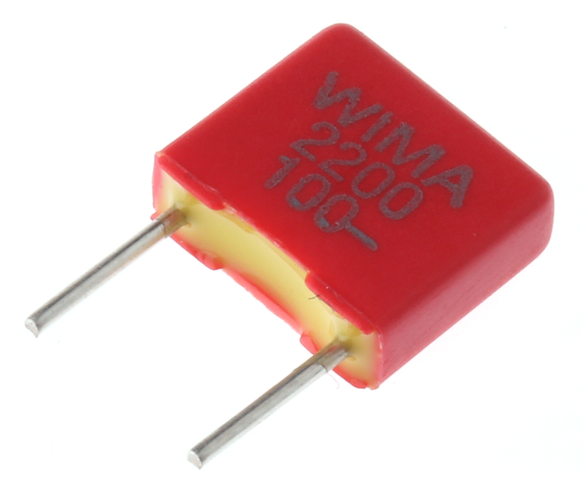 WIMA FKS2 Film Capacitor 2.2 nF 63V ac 100 V dc, Through Hole